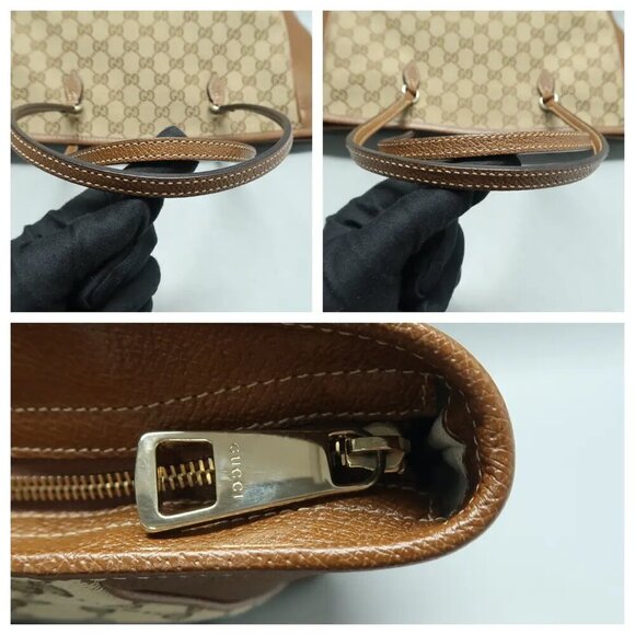 GUCCI Bree Brown Cloth Tote 615-122324 - Picture 8 of 12